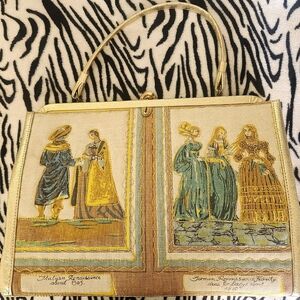 Elegant Gold and Multicolor Renaissance Women Bag